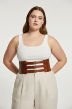 Plus Size Women's Belt Three Buckle Corset Style Waist Accent - SH624 - Image 3