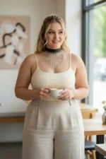 Plus Size Black Women's Belt with Chain Detail Maximalist Design - SH629