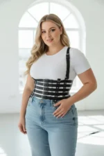 Plus Size Black Women's Leather Body Harness Corset Style - SH630 - Image 3