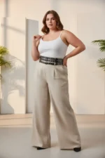 Plus Size Black Women's Belted Thick Corset Style with Stud Detail - SH641 - Image 2