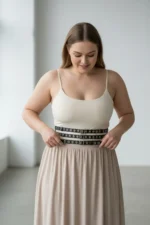 Plus Size Black Women's Belted Thick Corset Style with Stud Detail - SH641 - Image 3