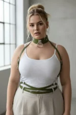 Plus Size Khaki Women's Belt Corset Style with Ring Detail - SH644 - Image 2