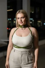 Plus Size Khaki Women's Belt Corset Style with Ring Detail - SH644 - Image 4