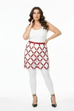 Plus Size Leather Harness Skirt with Ring Detail and Mesh Pattern - SH696 - Image 2