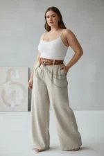 Plus Size Women's Belt with Chain Detail and Ring Embellished Trendy Design - SH731 - Image 2