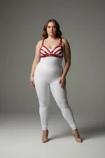 Plus Size Red Women's Leather Bra Harness Set Stylish Fantasy Accessory - SH733