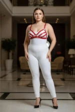 Plus Size Red Women's Leather Bra Harness Set Stylish Fantasy Accessory - SH733 - Image 4