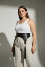 Plus Size Black Women's Belt with Wide Tassel Detail Waist Accessory - SH755 - Image 4