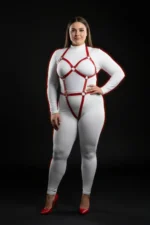 Plus Size Red Women's Harness Set Full Body Leather Fantasy Accessory - SH759 - Image 3