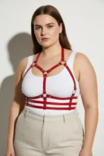 Plus Size Red Women's Leather Belt Harness Corset Style Body Accessory - SH760 - Image 5
