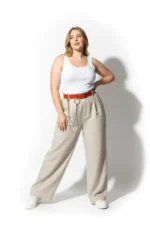 Plus Size Women's Leather Belt with Ring and Chain Detail - SH779 - Image 3