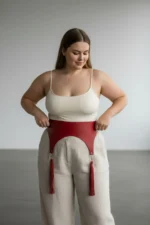 Plus Size Red Women's Belted Corset with Tassel Detail - SH788 - Image 3