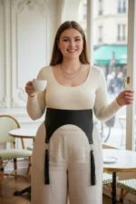 Plus Size Black Women's Wide Corset Style with Tassel Detail - SH788