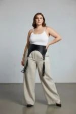 Plus Size Black Women's Wide Corset Style with Tassel Detail - SH788 - Image 2