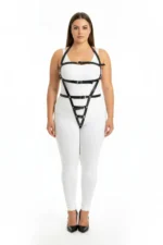 Plus Size Black Women's Harness Set, Custom Designed Body Accessory - SH790