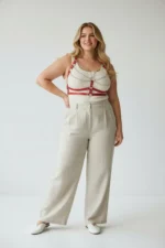 Plus Size Red Women's Leather Body Accessory with Belt and Chain Detail - SH808 - Image 2