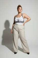 Plus Size Black Women's Leather Body Harness with Chain Detail - SH808 - Image 4