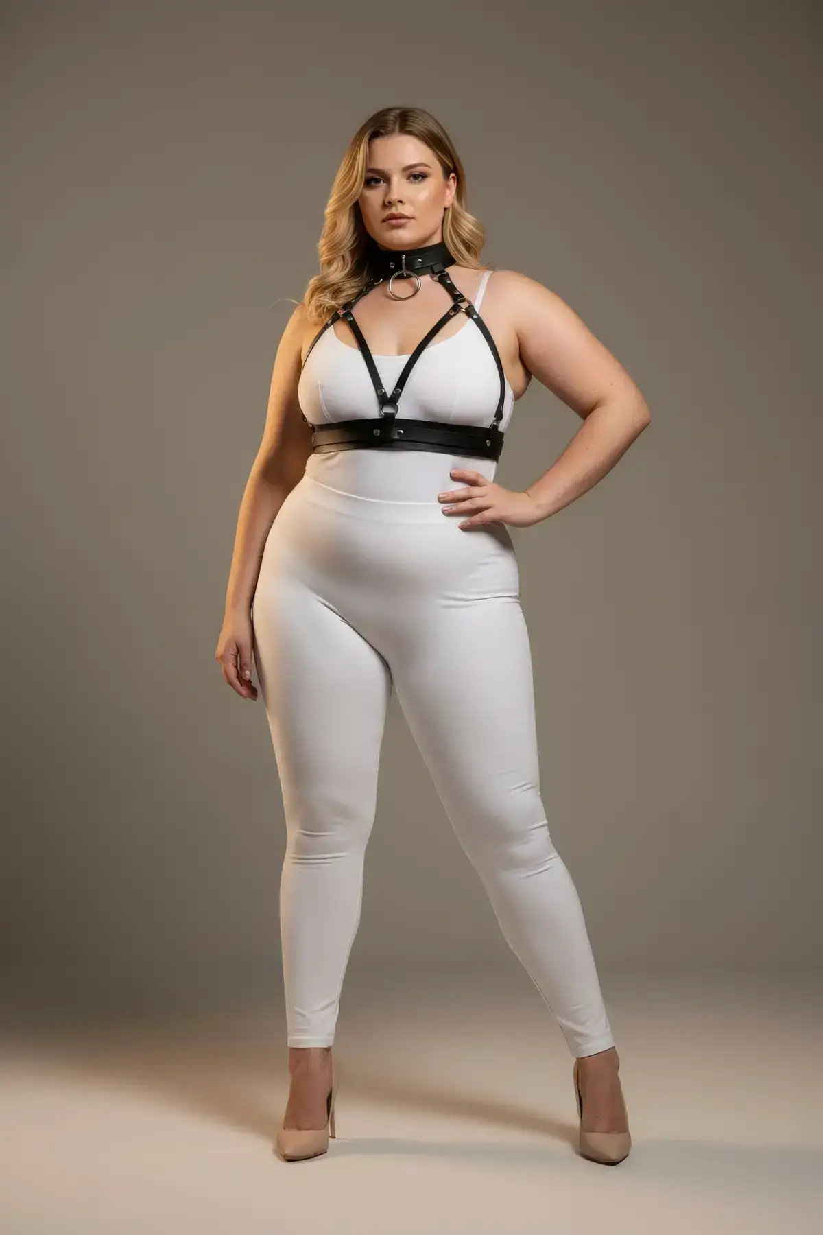 Plus Size Black Women's Harness Set