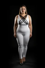 Plus Size Black Women's Leather-Look Harness Set Adjustable Body Accessory - SH867 - Image 3