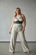 Plus Size Khaki Women's Leather Harness Body Belt with Rivet Detail - SH872 - Image 2