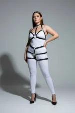 Plus Size Black Women's Harness Set Adjustable Leather-Look Body Accessory - SH874 - Image 2