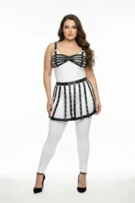 Plus Size Black Leather Belt Detail Harness Skirt Accessory - SH899