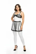 Plus Size Black Leather Belt Detail Harness Skirt Accessory - SH899 - Image 2