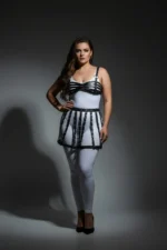 Plus Size Black Leather Belt Detail Harness Skirt Accessory - SH899 - Image 4