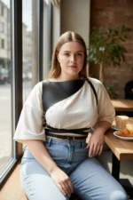 Plus Size Black Women's Leather Belt Harness Body Accessory - SH903