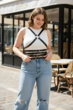 Plus Size Black Women's Leather Belt Crossbody Harness Body Accessory - SH911 - Image 3