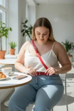 Plus Size Red Women's Belt with Classic Buckle, Stylish Outfit Complement. - SH917 - Image 5