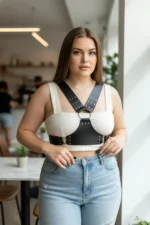 Plus Size Black Women's Belt with Stud Detail - SH936 - Image 3