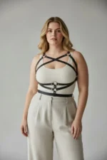 Plus Size Black Women's Belt Harness Style Leather Body Accessory - SH991 - Image 2