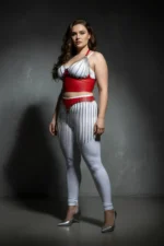 Plus Size Red Skirt with Chain Tassel Leather Accessory - SH994 - Image 4