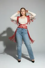 Plus Size Red Women's Belt with Tassel Detail Leather Body Accessory - SH1005 - Image 3