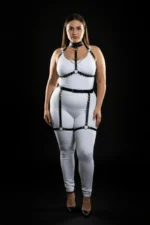 Plus Size Black Women's Leather Harness Set with Chain Detail Fantasy Accessory - SH1081 - Image 3