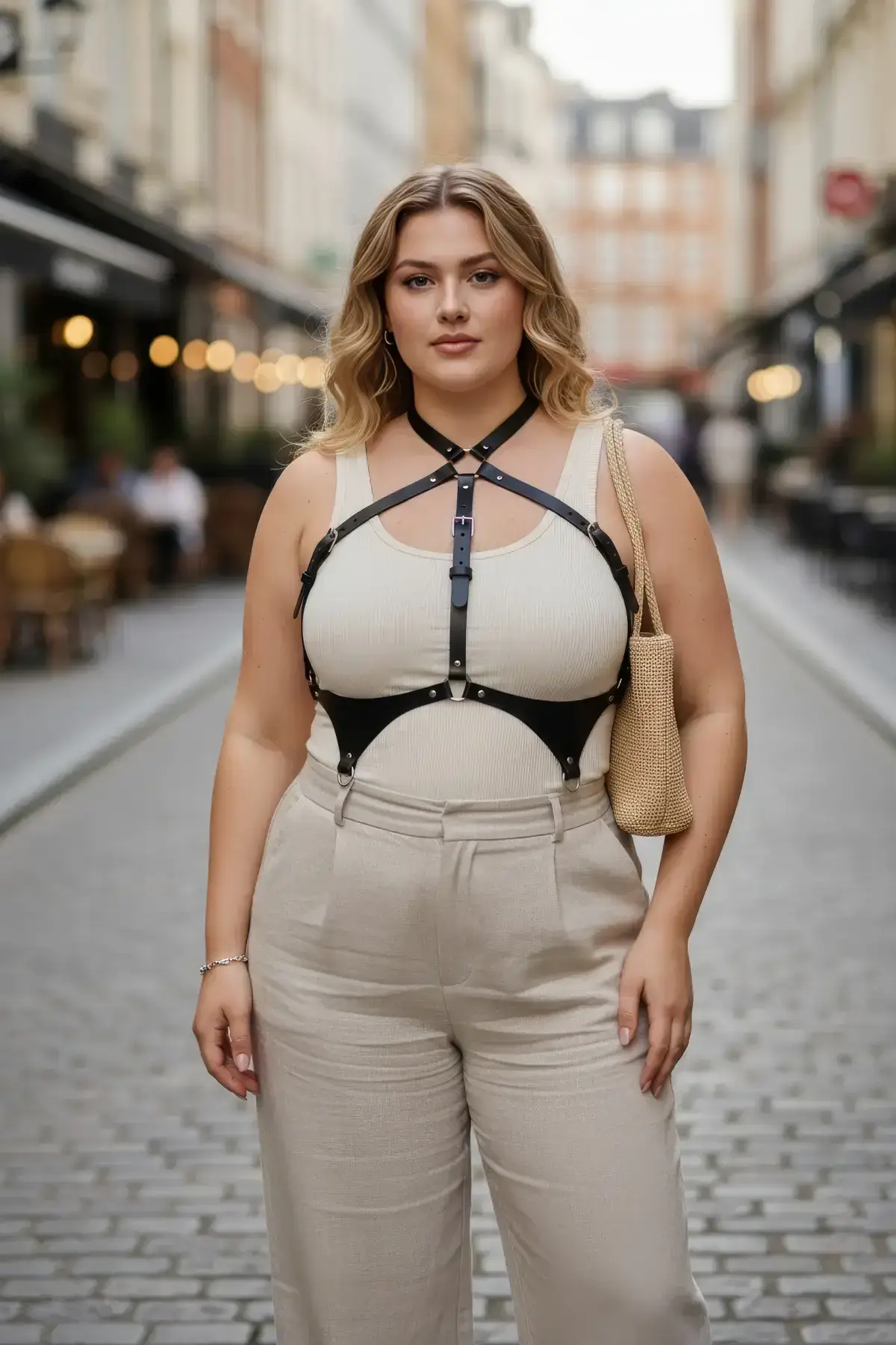 Plus Size Black Women's Belt Leather Body Accessory Corset Style Outfit Complementary - SH1110