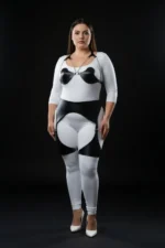 Plus Size Black Women's Harness Set with Chain and Garter Details - SH1220 - Image 3