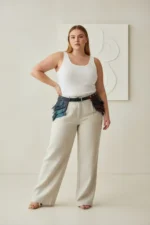 Plus Size Black Women's Belt, Thick Corset-Style Leather, Aesthetic Design - SH1254 - Image 2