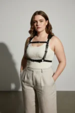 Plus Size Black Women's Belt Corset Style Leather Body Accessory - SH1269 - Image 5