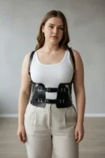 Plus Size Black Women's Belt Corset-Style with Chain Detail - SH1300 - Image 3