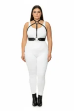 Plus Size Black Women's Harness Set Leather Body Accessory Stylish Outfit Complement - SH1334