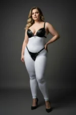 Plus Size Black Women's Harness Set with Leather-Look Ring Detail Fantasy Accessory - SH1391