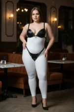 Plus Size Black Women's Harness Set with Leather-Look Ring Detail Fantasy Accessory - SH1391 - Image 4