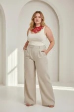 Plus Size Red Women's Choker Dress with Laser Cut Details - SH1407 - Image 2