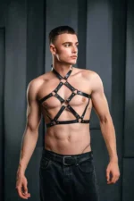Men's Leather Chest Harness, Men's Fantasy Apparel, Men's Party Wear - SHM230 - Image 2
