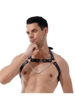 Men's Leather Chain Harness - SHM96